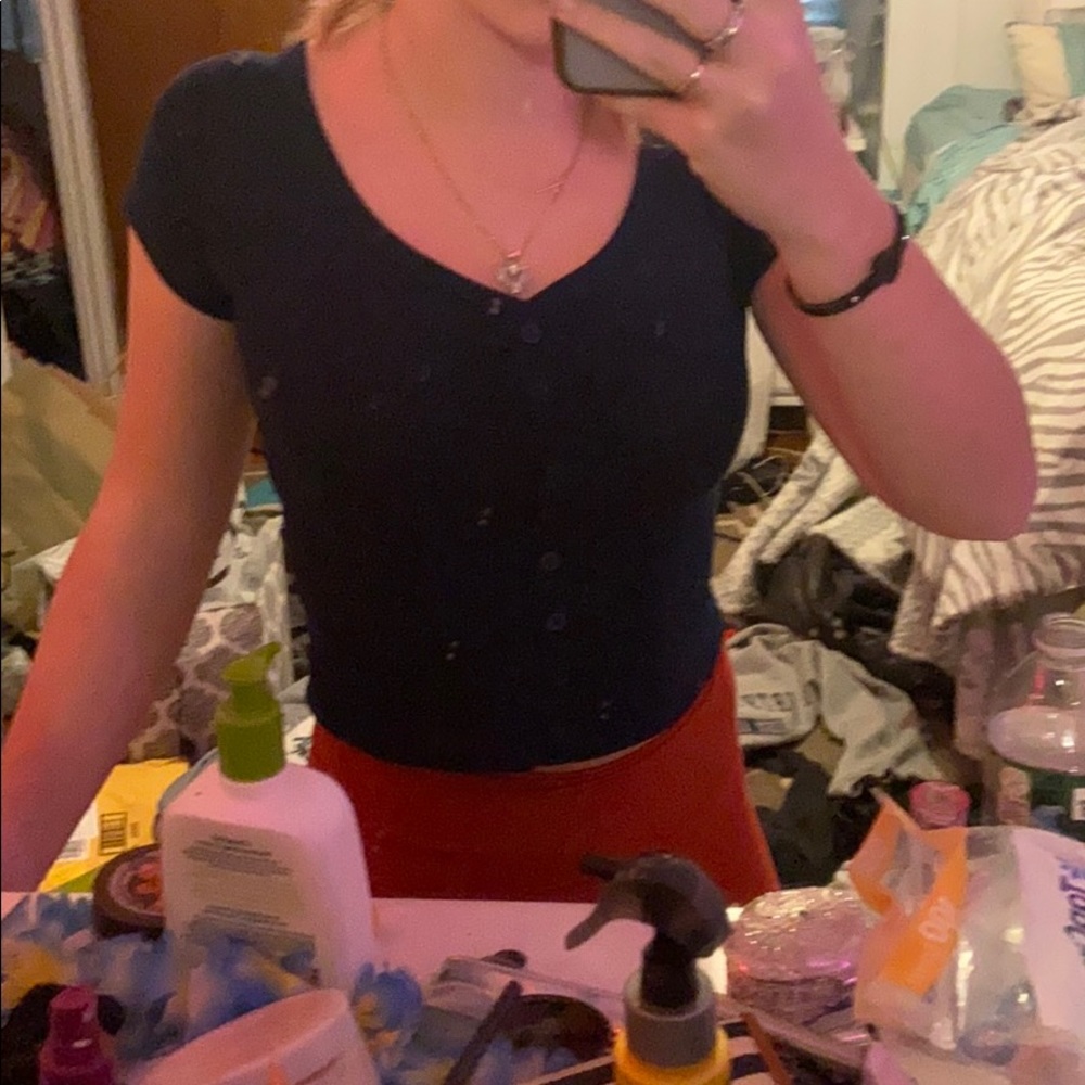 blue crop top